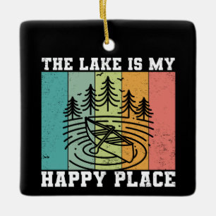 Der See ist mein glücklicher Ort Distresser Vintag Keramikornament