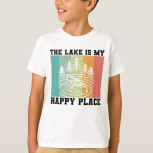 Der See ist mein glücklicher Ort Distresser Vintag T-Shirt
