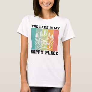 Der See ist mein glücklicher Ort Distresser Vintag T-Shirt