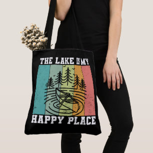 Der See ist mein glücklicher Ort Distresser Vintag Tasche