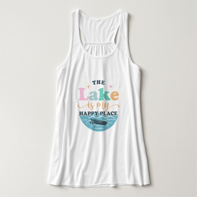 Der See ist mein glücklicher Ort Tank Top (Design Vorderseite)