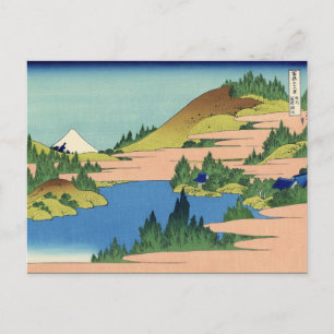 Der See von Hakone, Provinz Sagami (von Hokusai) Postkarte
