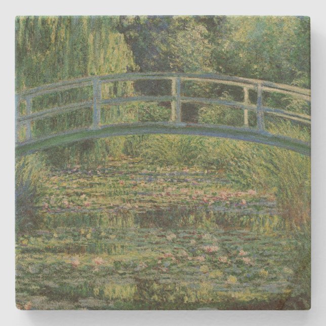 Der Seerosenteich, Landschaftsölgemälde, Monet Steinuntersetzer (Vorderseite)
