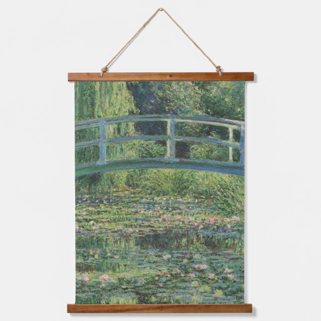 Der Seerosenteich, Landschaftsölgemälde, Monet Wandteppich Mit Holzrahmen (Vorderseite)
