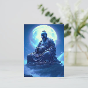 Der Segen des Mondes über der himmlischen Statue Postkarte