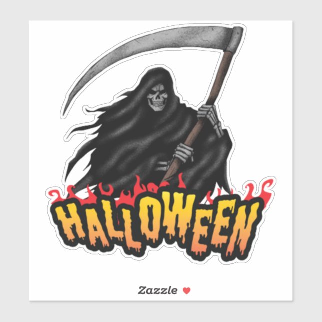 Der Sensenmann Halloween Beängstigend Aufkleber (Blatt)