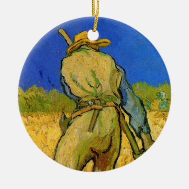 Der Sensenmann (nach Millet) von Vincent van Gogh Keramikornament (Vorne)