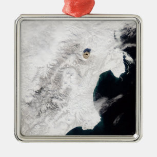 Der Shiveluch Vulkan in Kamchatka Krai, Russland Silbernes Ornament