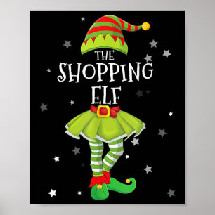 Der Shopping-Elf-Spaß-Matching-Familien-Gruppen-We Poster