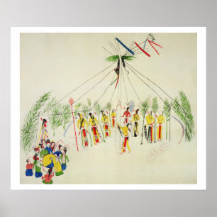 Der Shoshonesun-Tanz (Pigment auf Musselin) Poster