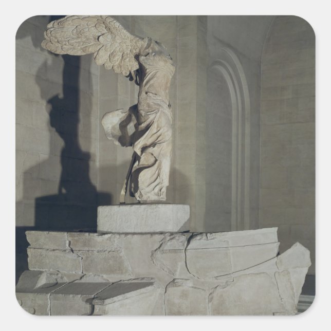 Der Sieg von Samothrace Quadratischer Aufkleber (Vorderseite)
