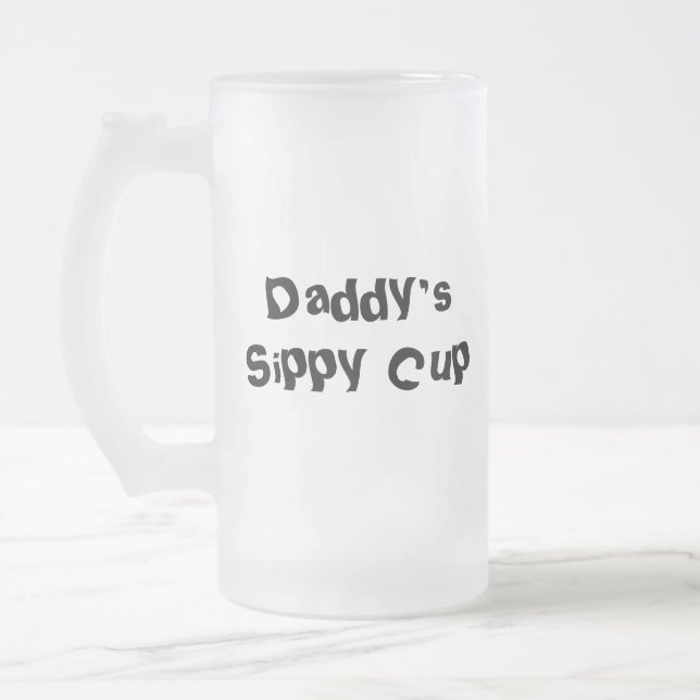 Der Sippy des Vatis Schale Mattglas Bierglas (Links)