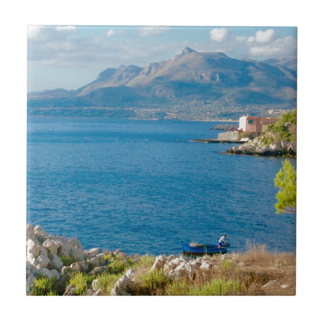 Der sizilianische Fischer Fliese (Vorderseite)