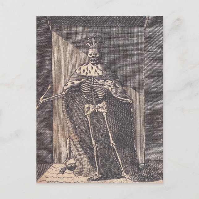 Der "Skeleton King" um 1792 Postkarte (Vorderseite)