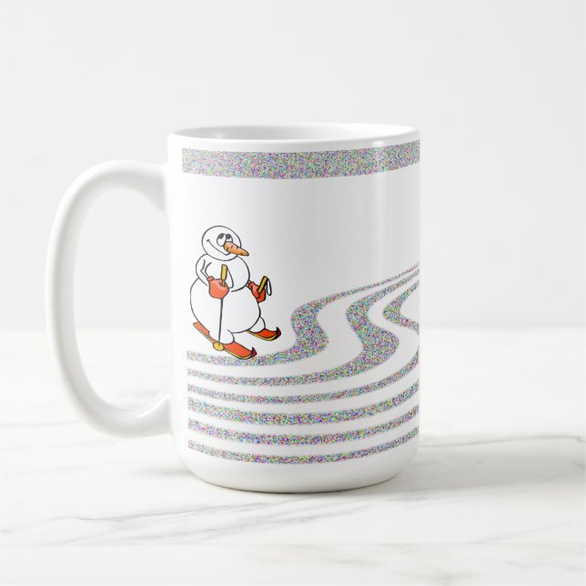 Der Skifahrende Schneemann - Kaffeetasse (Links)