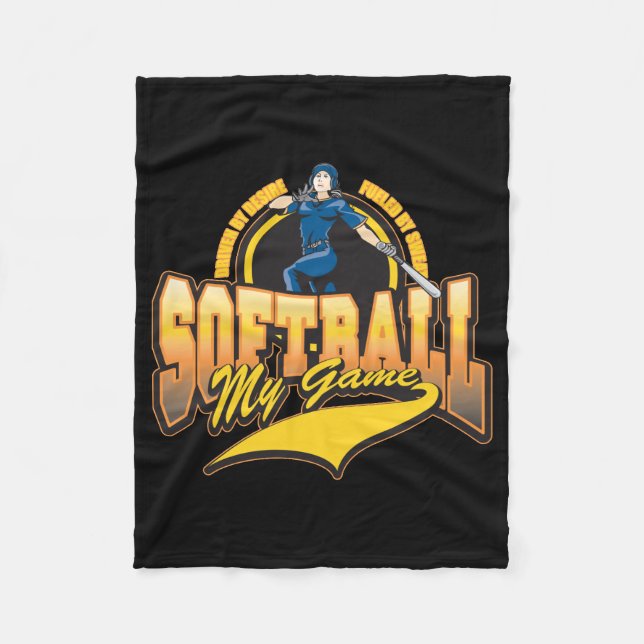 Der Softball der Frauen mein Spiel Fleecedecke (Vorderseite)