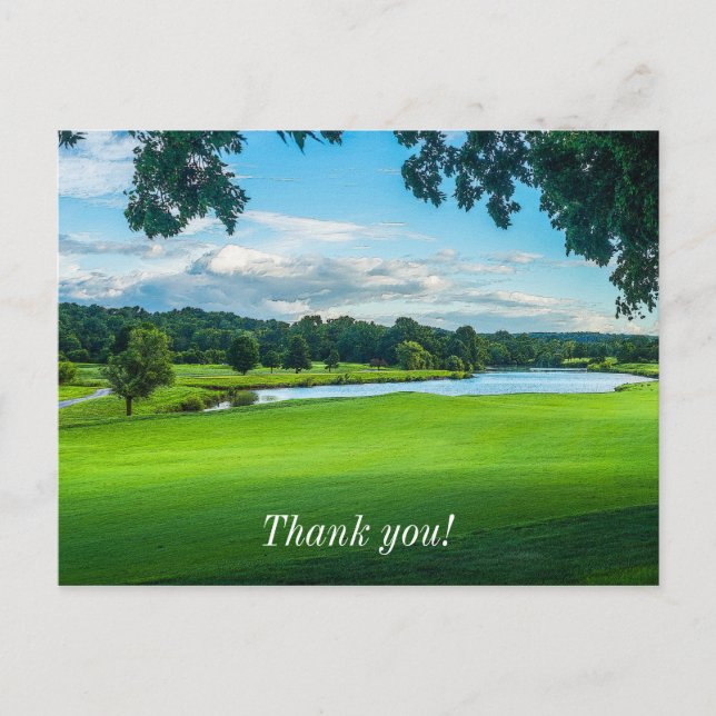 Der Sommer auf dem Golfplatz Vielen Dank Postkarte (Vorderseite)