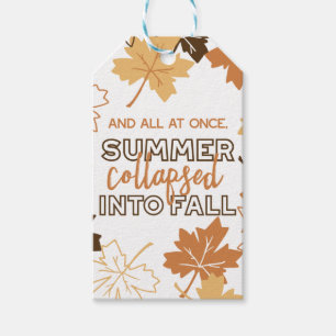Der Sommer brach in Herbstausätze in Weiß zusamm Geschenkanhänger