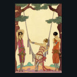 Der Sommer in Frankreich Art-Deco-Poster Poster<br><div class="desc">Sommer in Frankreich Art Deco Poster. Georges Barbier Art Deco Illustration. Der französische Illustrator Georges Barbier malte einige der schönsten und charmantesten Illustrationen der Deko-Zeit. Der Sommer ist eines seiner saisonalen Gemälde mit drei hübschen jungen Frauen, die sich in einem Pariser Park niederlassen. Der eine sitzt in einem extravaganten Schaukel,...</div>