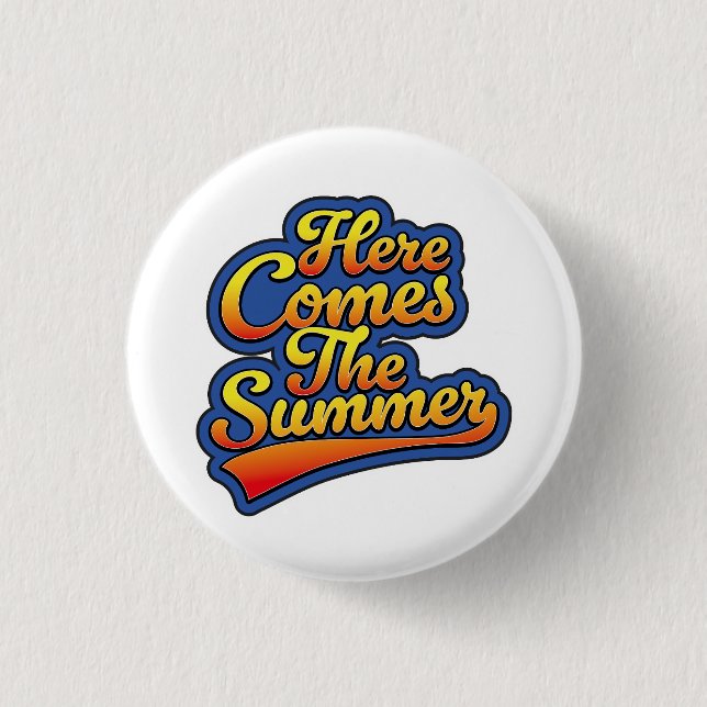Der Sommer kommt Button (Vorderseite)