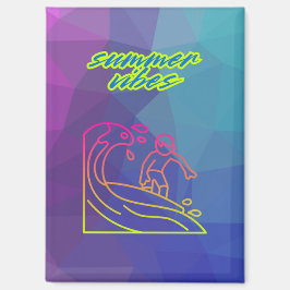 Der Sommer vibes Junge surfen. Magnet