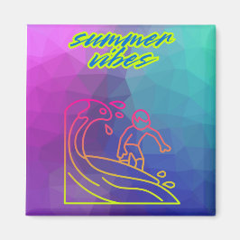 Der Sommer vibes Junge surfen. Magnet