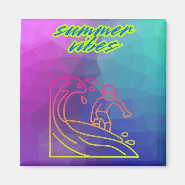 Der Sommer vibes Junge surfen. Magnet (Vorne)