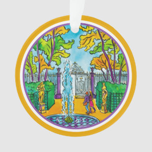 Der Sommergarten, von Hand gezeichnet Aquarell zei Ornament
