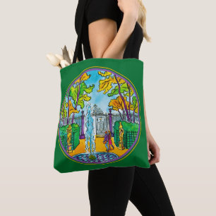 Der Sommergarten, von Hand gezeichnet Aquarell zei Tasche