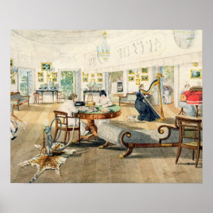 Der Sommersaal im Künstlerhaus in Patna, in Poster