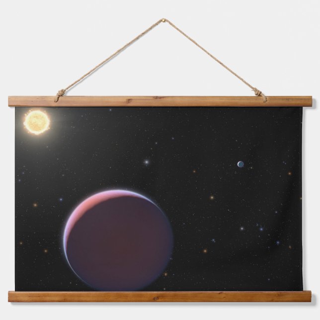 Der sonnenähnliche Star Kepler 51 & Drei Riesenpla Wandteppich Mit Holzrahmen (Vorne)