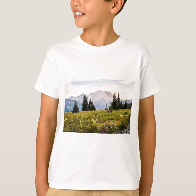Der Sonnenaufgang-Mount- Rainiergeschenke T-Shirt (Vorderseite)