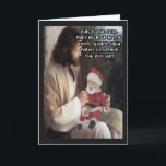 Der Sonnengott und der Weihnachtsmann Feiertagskarte<br><div class="desc">Der Weihnachtsmann und Jesus Weihnachtskarte für Atheisten,  die Christen mit ihrem lustigen Jesus und Weihnachtsbildern und Slogan beleidigen.</div>