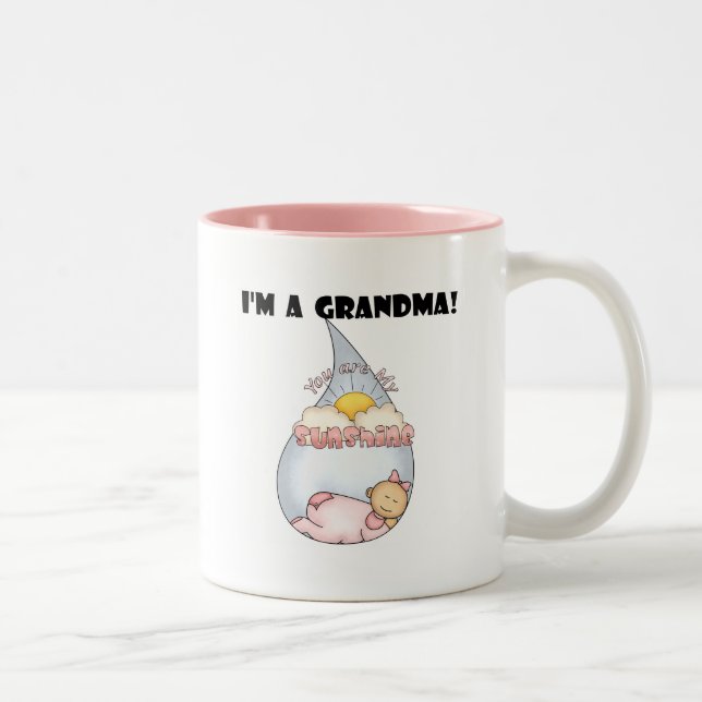 Der Sonnenschein der Großmutter - Mädchen-T-Shirts Zweifarbige Tasse (Rechts)