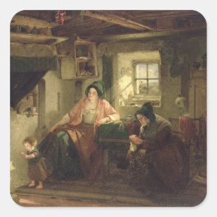 Der Sonnenschein von 1857 Quadratischer Aufkleber