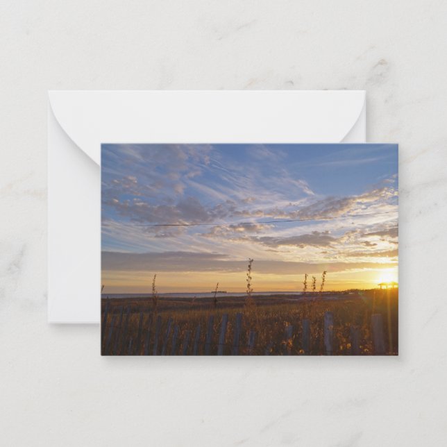 Der Sonnenuntergang am Strand Mitteilungskarte (Vorderseite)