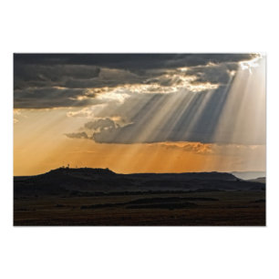 Der Sonnenuntergang auf dem Masai Mara. Fotodruck