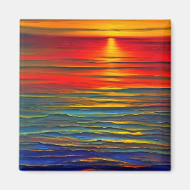 Der Sonnenuntergang des Ozeans auf abstrakte Weise Magnet