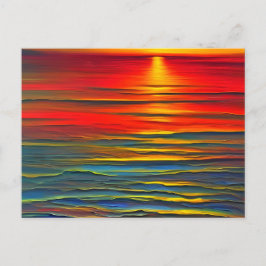 Der Sonnenuntergang des Ozeans auf abstrakte Weise Postkarte