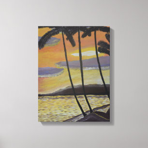 Der Sonnenuntergang in der Leinwand der tropischen