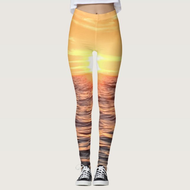 Der Sonnenuntergangozean Leggings (Vorderseite)