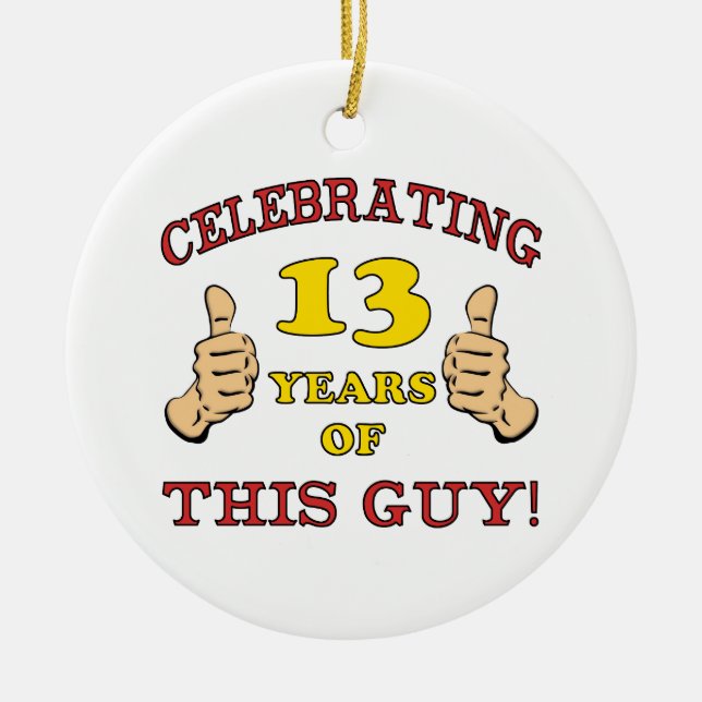 Der sonnige 13. Geburtstag für Jungen Keramikornament (Vorne)
