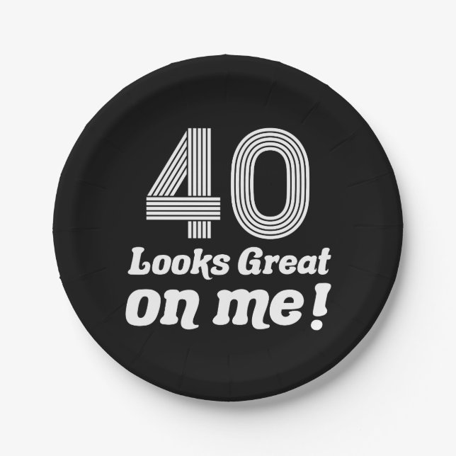 Der sonnige 40. Geburtstag für sie Pappteller (Vorderseite)