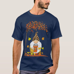Der sonnige Biker Herbstleaf Tree Fall Gnome mit P T-Shirt