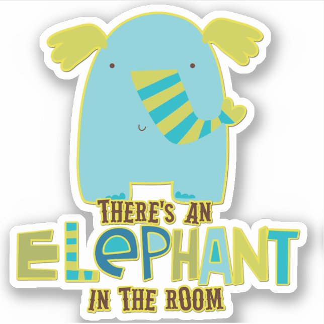 Der sonnige Elefant im Zimmerkontakt Aufkleber (Vorderseite)