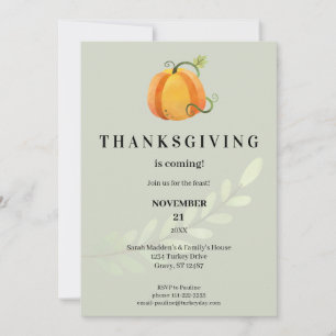 Der sonnige Erntedank kommt! Dinner Pumpkin V3 Einladung