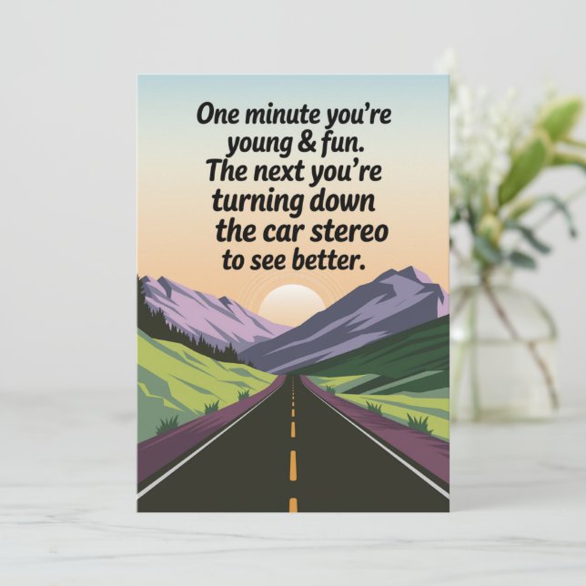 Der sonnige Geburtstag wird das Auto abdrehen Einladung (Stehend Vorderseite)