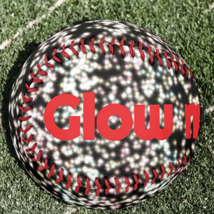 "Der sonnige Glühmodus auf dem Glitzer rot 80. 90. Baseball