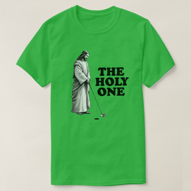 Der sonnige Golfplatz von Jesus zum Heiligen T-Shirt (Design vorne)