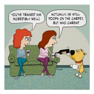 Der sonnige, gut trainierte, weinservierte Hund Poster